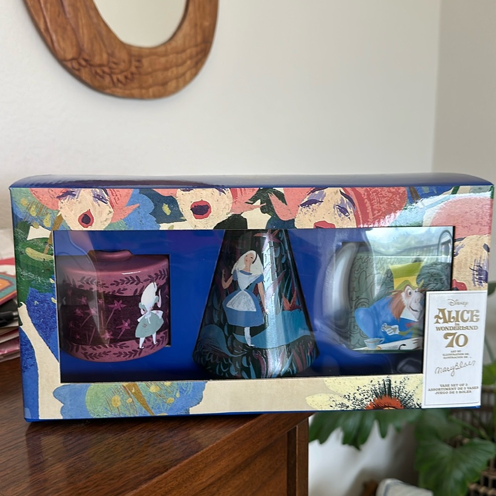 Limited edition Alice in Wonderland Mary Blair Vase Set